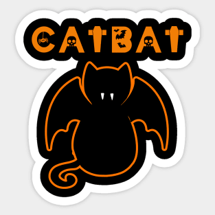 Funny Gifts for Halloween CatBat Sticker